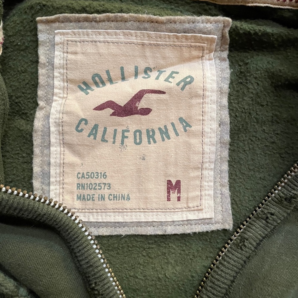 Hollister, olive green hoodie sweatshirt, heavy, M - Picture 5 of 6